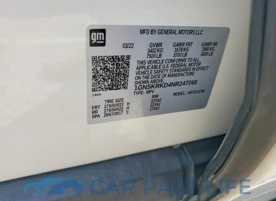 1GNSKRKD4NR247068# 13