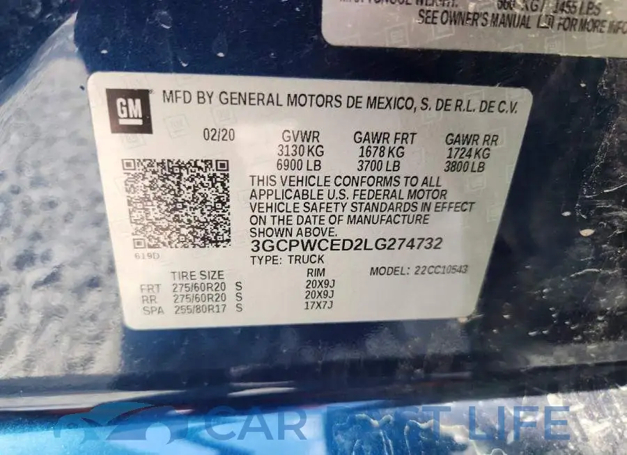 3GCPWCED2LG274732# 12