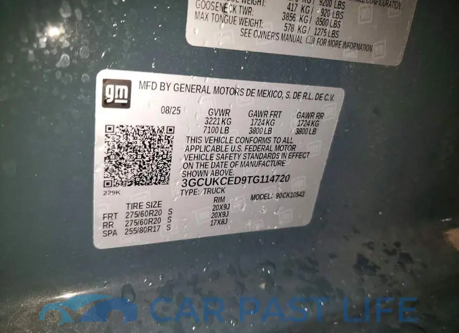 3GCUKCED9TG114720# 13