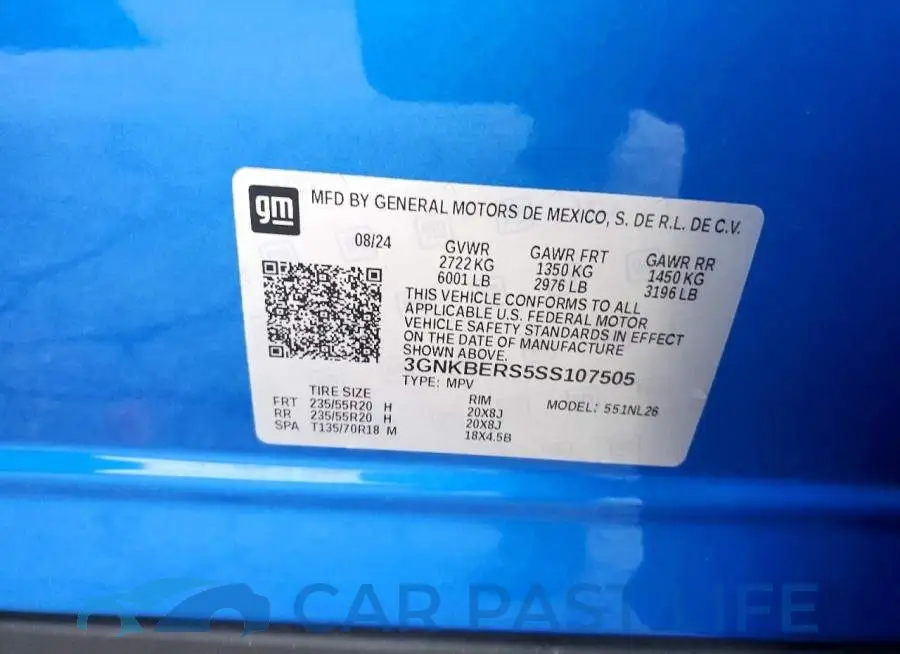 3GNKBERS5SS107505# 13