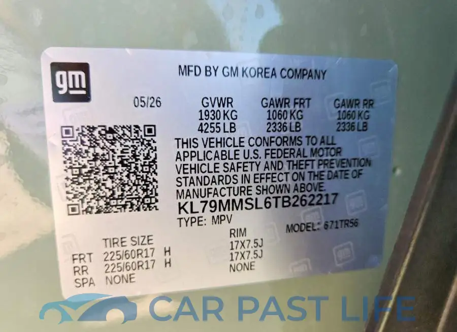 KL79MMSL6TB262217# 13