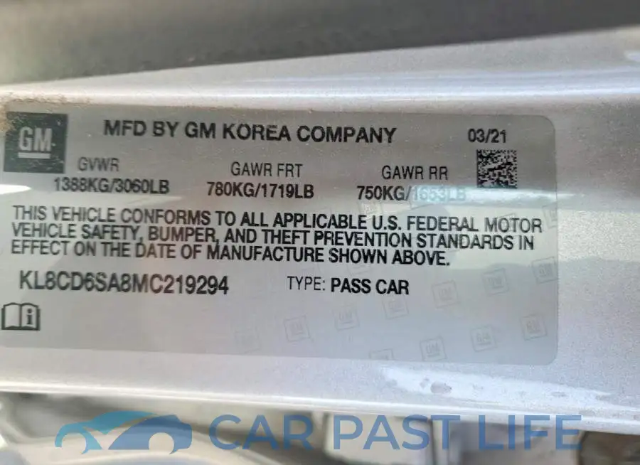 KL8CD6SA8MC219294# 12