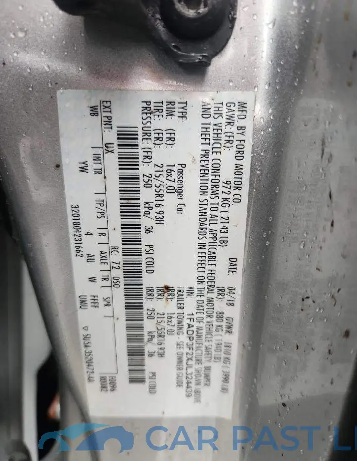 1FADP3F2XJL324439# 12
