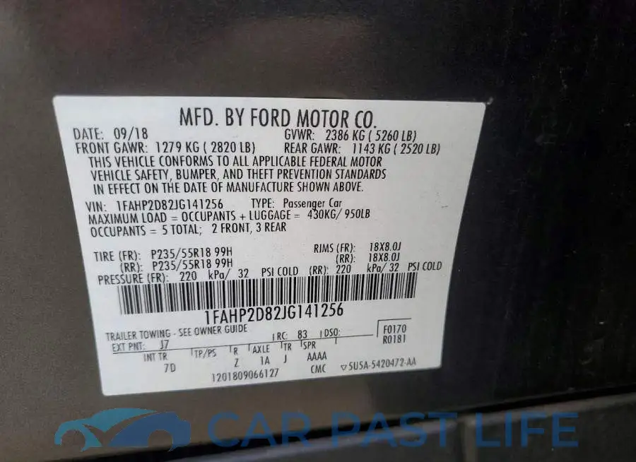 1FAHP2D82JG141256# 12