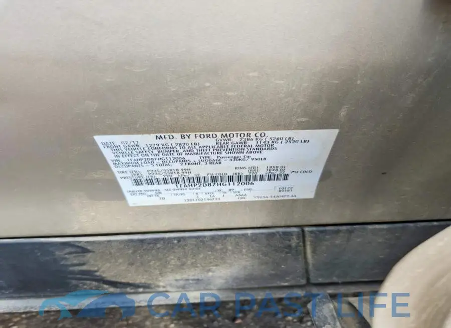 1FAHP2D87HG112006# 12