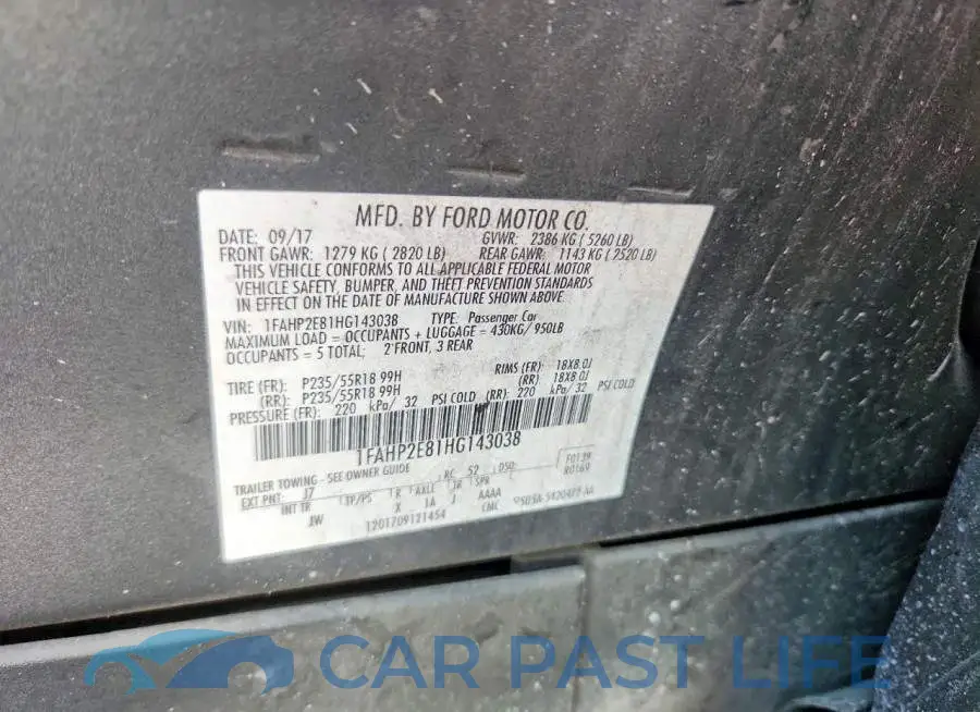 1FAHP2E81HG143038# 12
