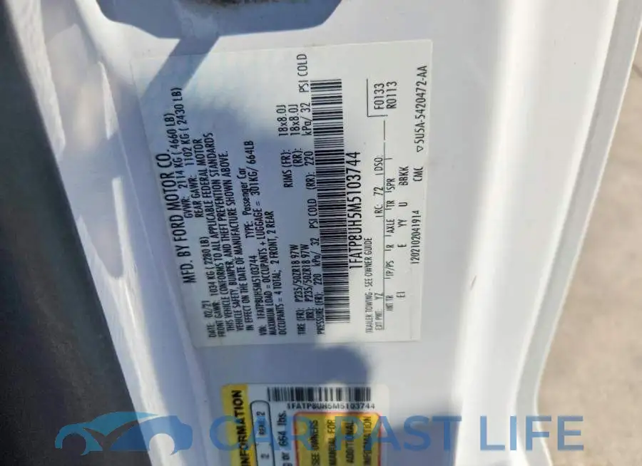 1FATP8UH5M5103744# 12