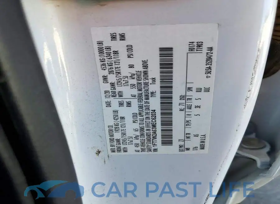 1FT7W2A63MEC62034# 12