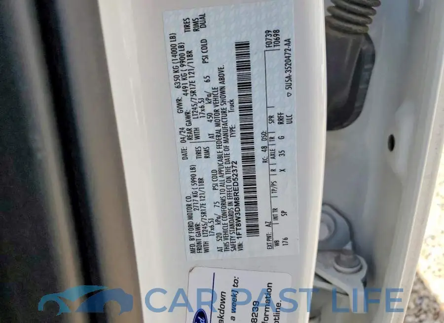 1FT8W3DM8RED52372# 12
