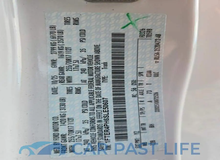 1FTER4PH6SLE50607# 13