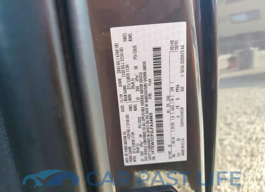 1FTEW1CP3LFA54865# 12