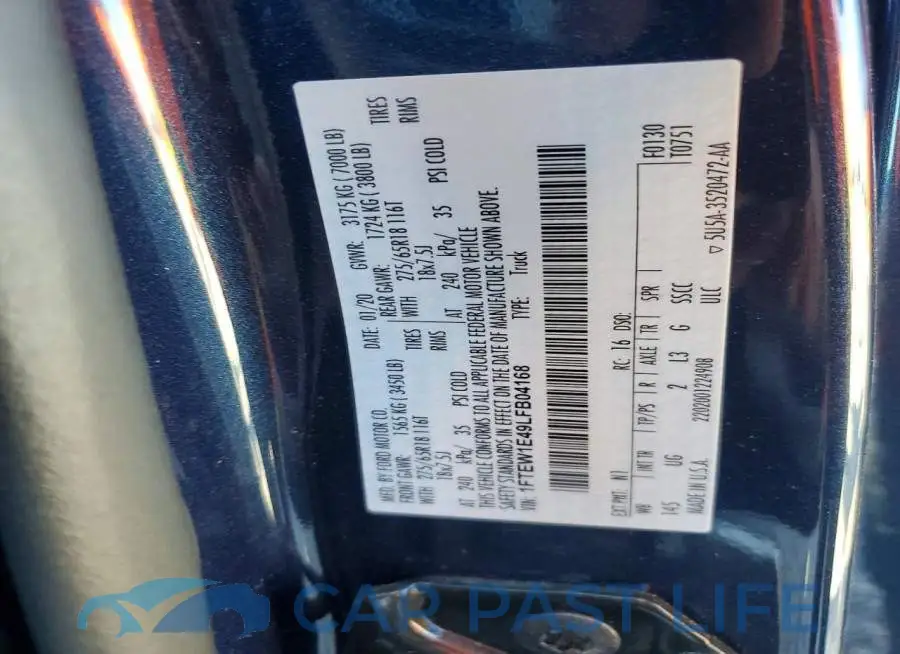 1FTEW1E49LFB04168# 12
