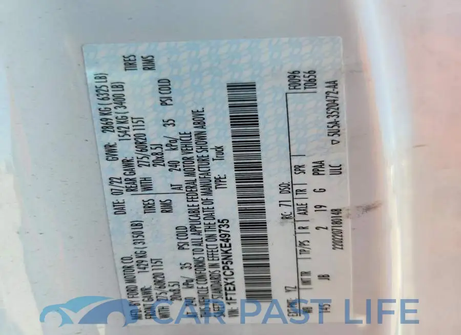 1FTEX1CP5NKE49735# 12