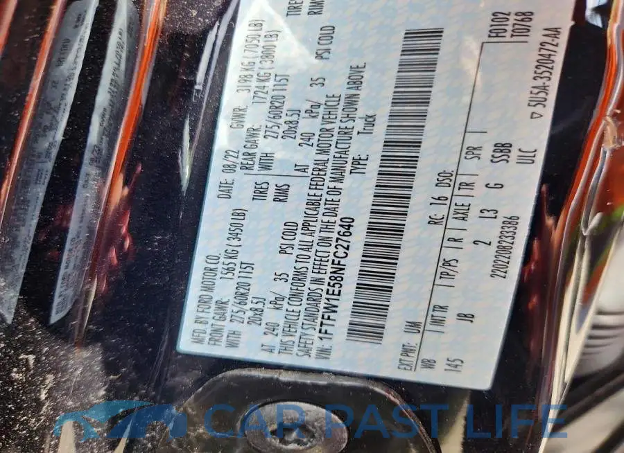 1FTFW1E58NFC27640# 12
