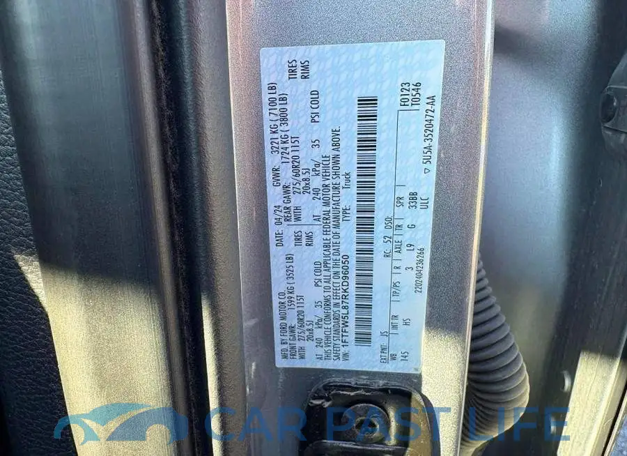 1FTFW5L87RKD96050# 10