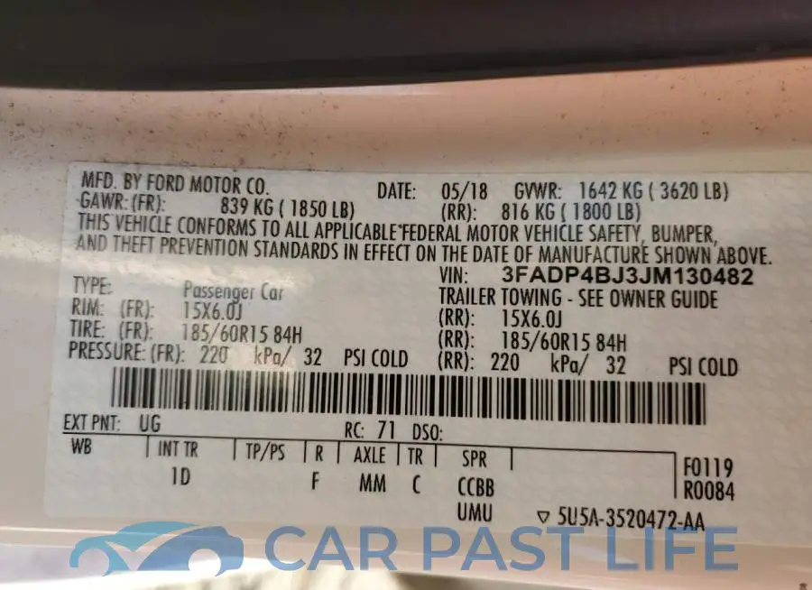 3FADP4BJ3JM130482# 12
