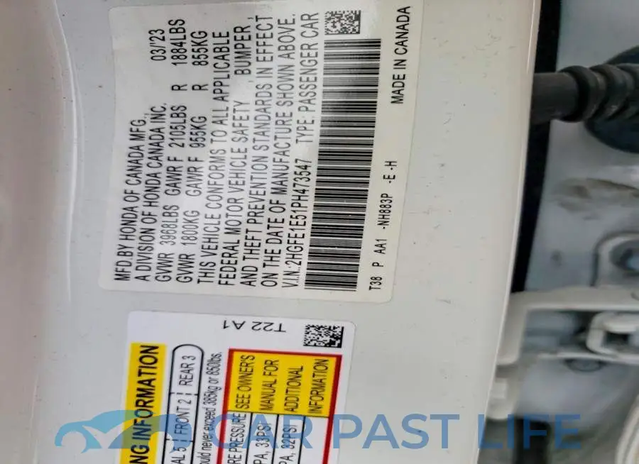 2HGFE1E51PH473547# 12