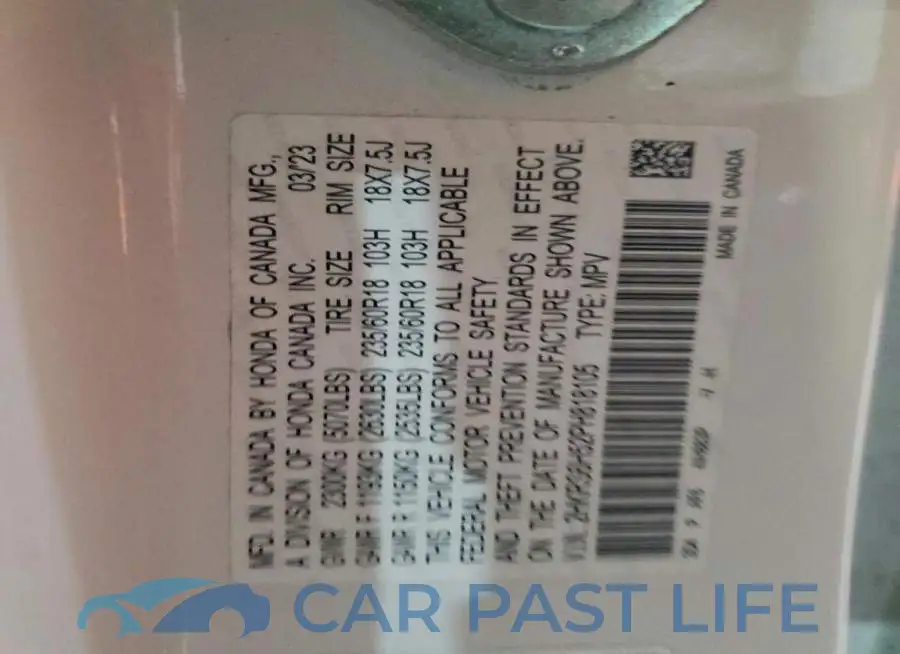 2HKRS6H52PH818105# 13