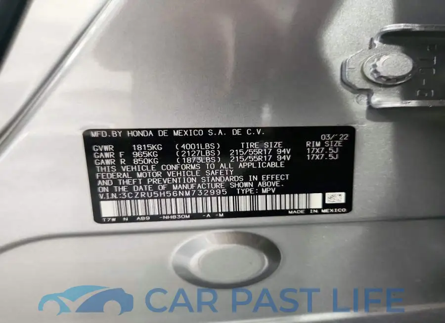3CZRU5H56NM732995# 13