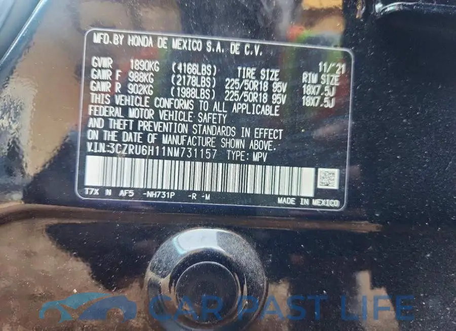 3CZRU6H11NM731157# 13