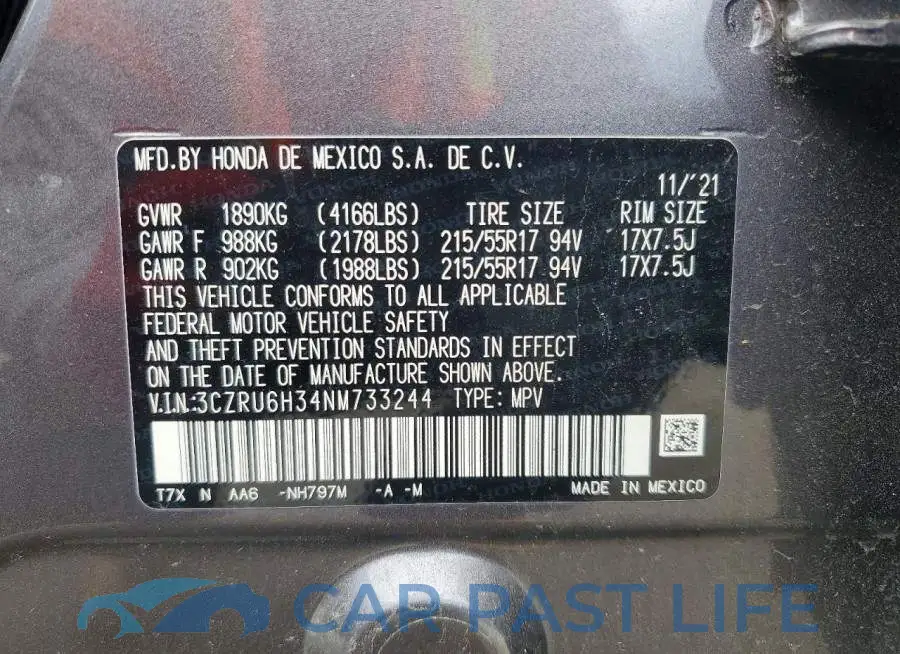 3CZRU6H34NM733244# 13