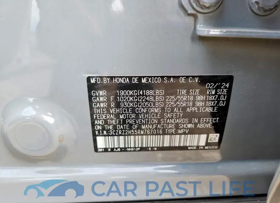 3CZRZ2H55RM767016# 12