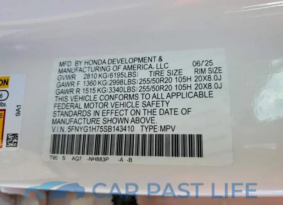 5FNYG1H75SB143410# 13