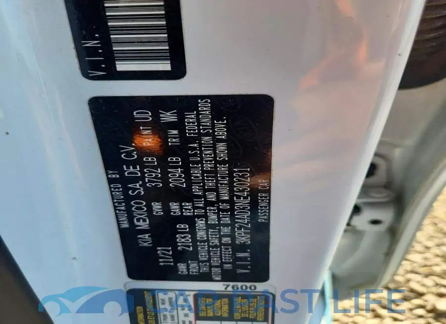 3KPF24AD3NE430231# 12
