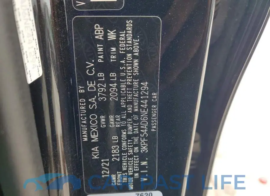 3KPF54AD6NE441294# 12