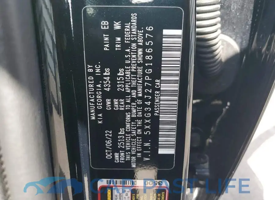 5XXG34J27PG186576# 12