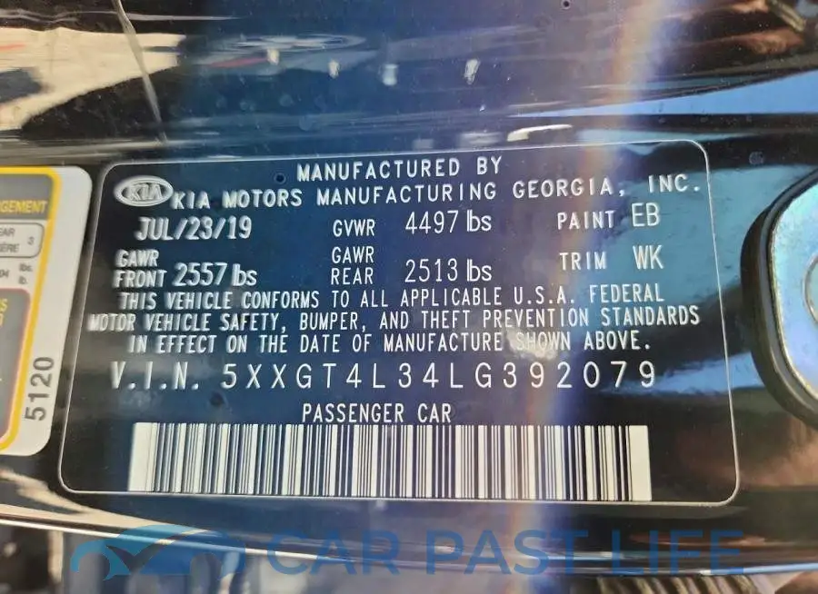 5XXGT4L34LG392079# 12