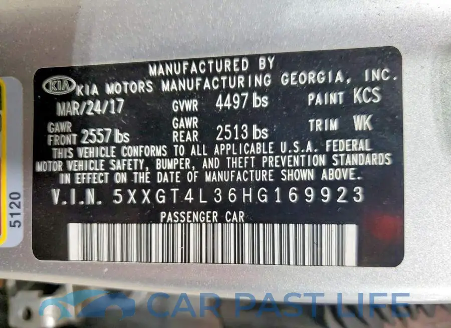 5XXGT4L36HG169923# 13