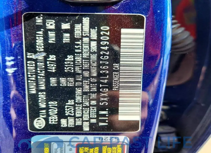 5XXGT4L36JG249020# 13