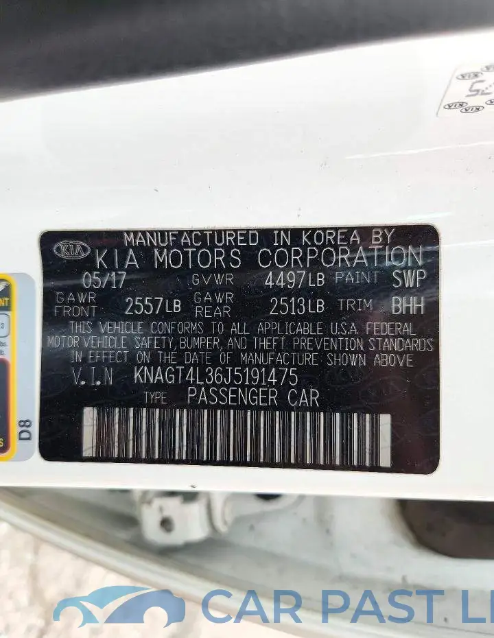 KNAGT4L36J5191475# 13