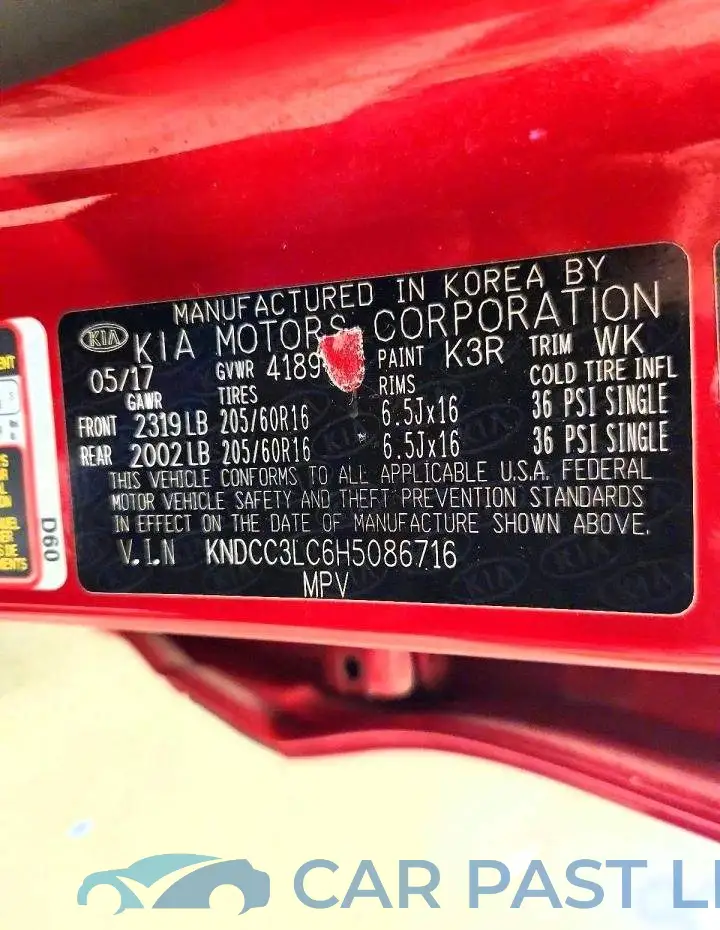 KNDCC3LC6H5086716# 13