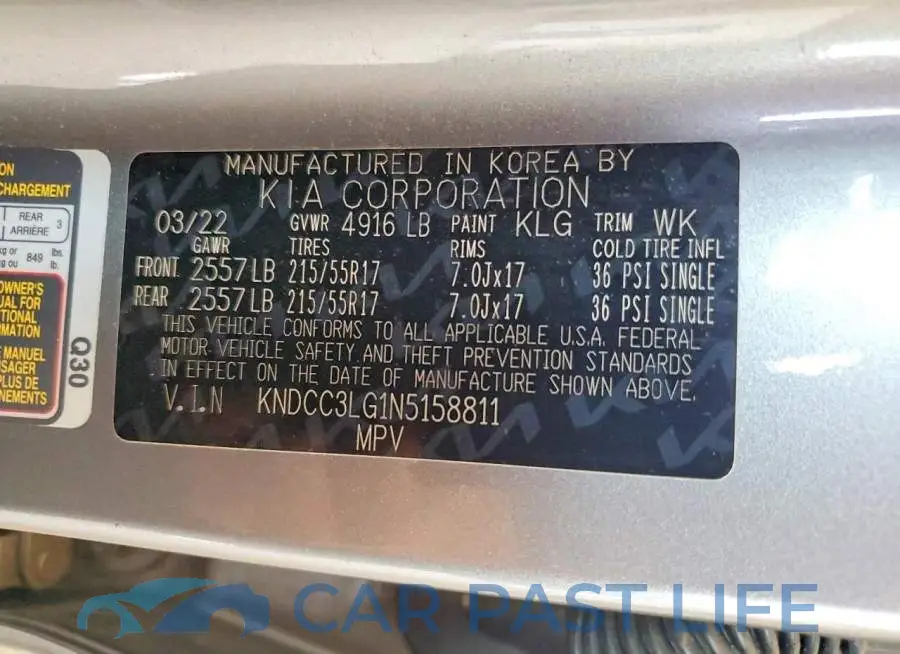 KNDCC3LG1N5158811# 13