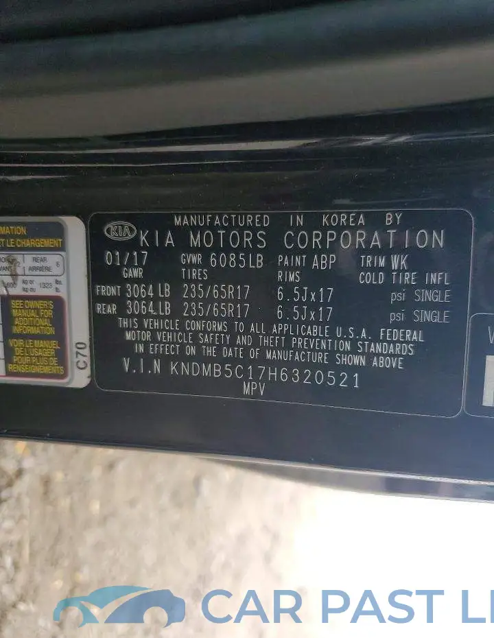 KNDMB5C17H6320521# 13