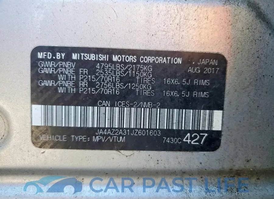 JA4AZ2A31JZ601603# 14