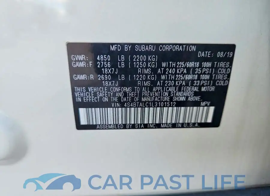 4S4BTALC1L3101512# 13