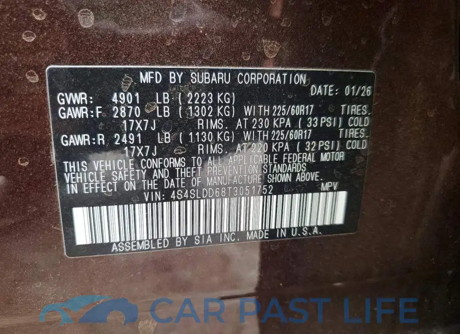 4S4SLDD68T3051752# 12