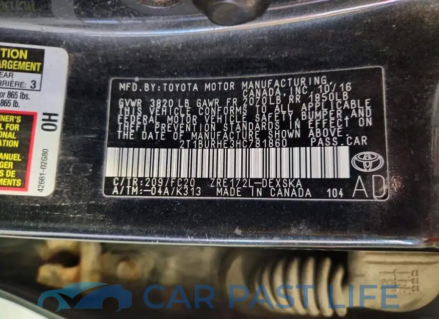 2T1BURHE3HC781860# 12