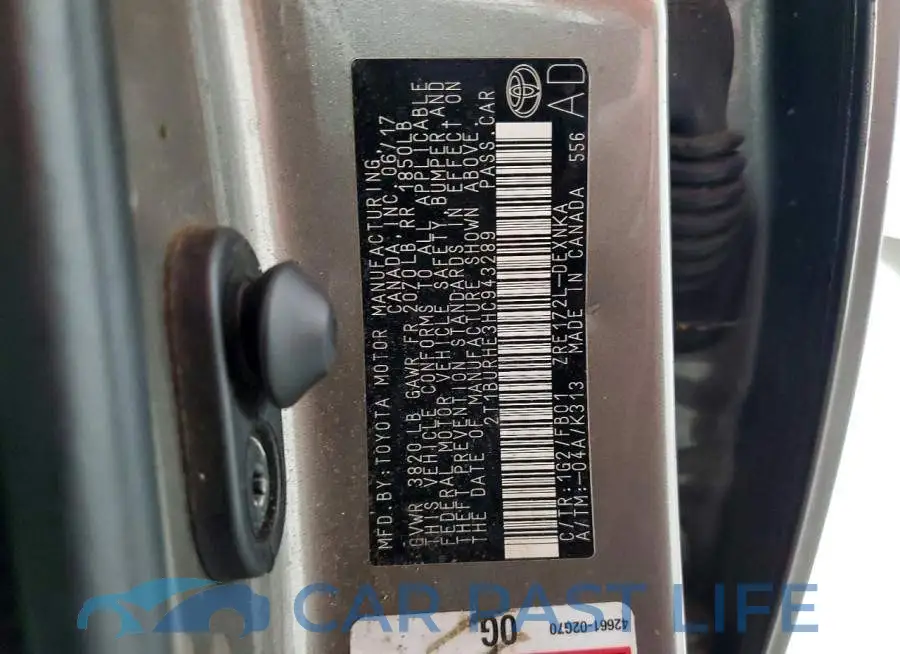 2T1BURHE3HC943289# 12