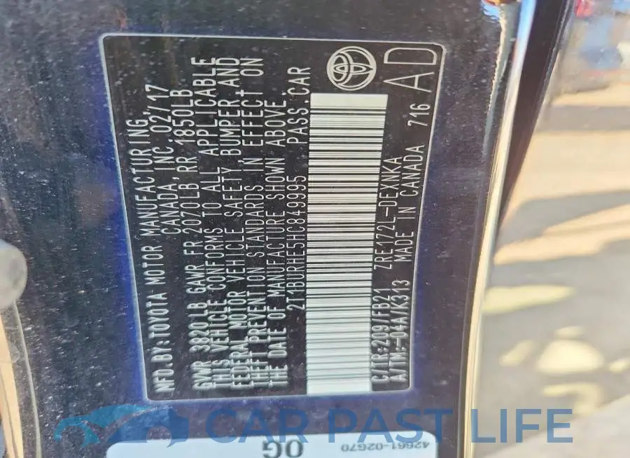 2T1BURHE5HC849995# 13