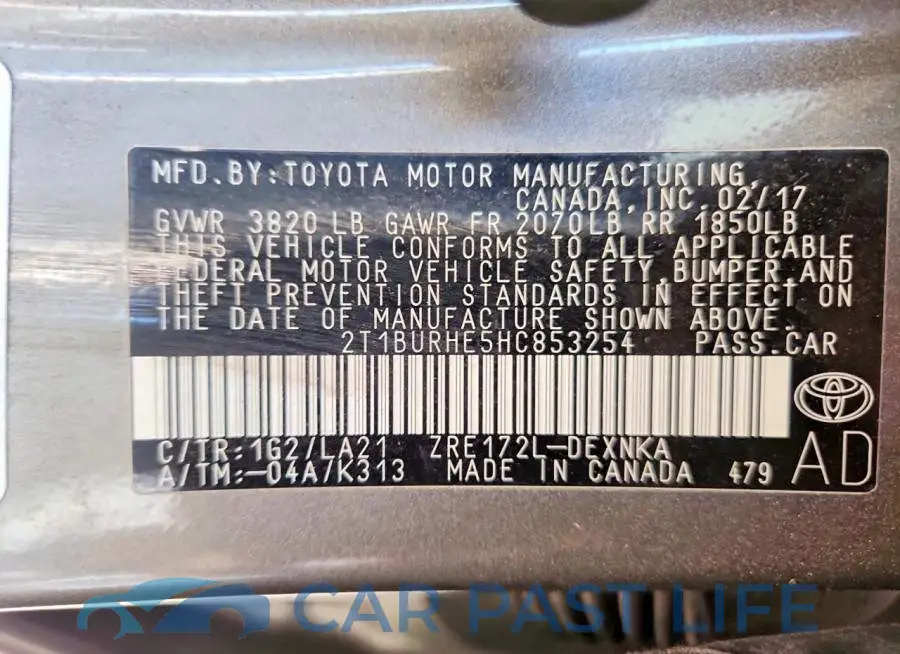 2T1BURHE5HC853254# 13