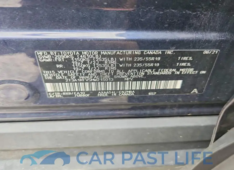 2T3A1RFV5MW215013# 13
