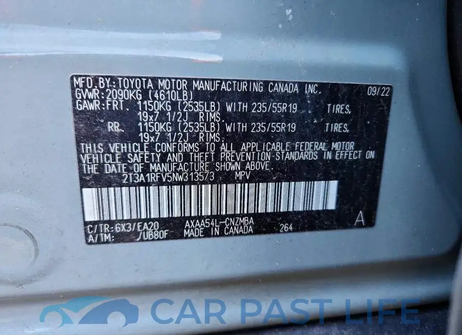 2T3A1RFV5NW313573# 13