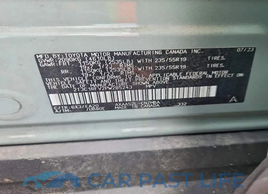 2T3C1RFV2PW285243# 13