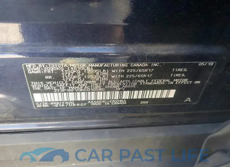 2T3P1RFV0KC010580# 13
