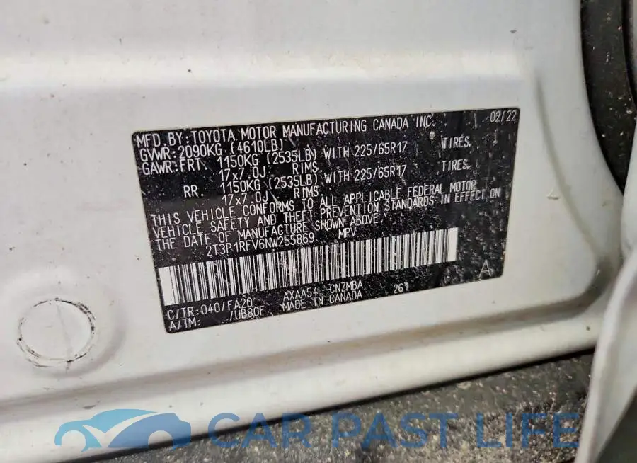 2T3P1RFV6NW255869# 13