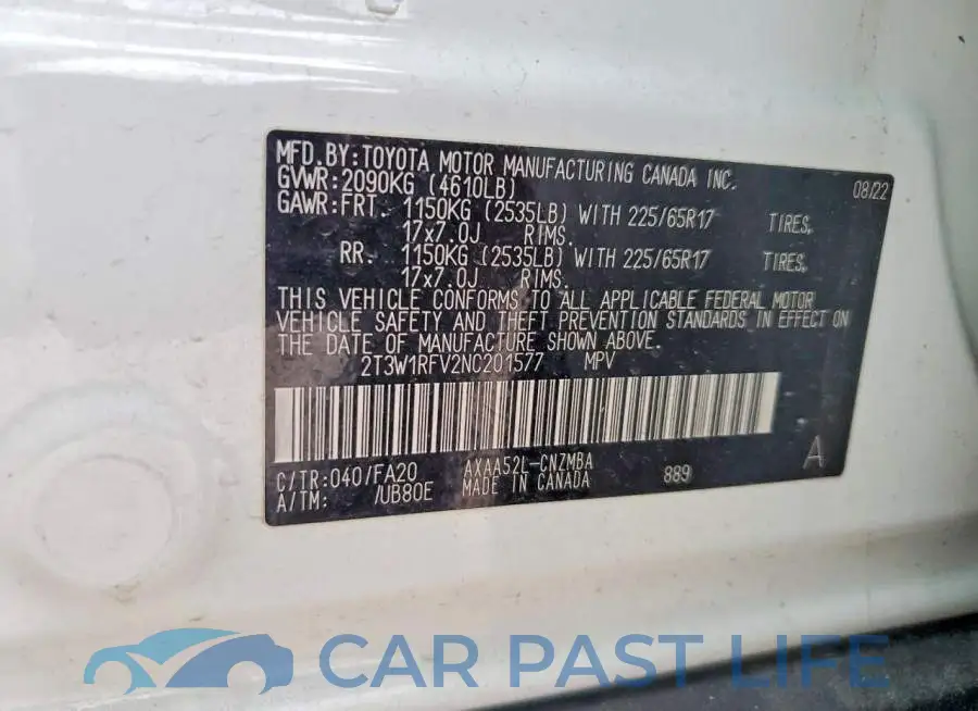 2T3W1RFV2NC201577# 12